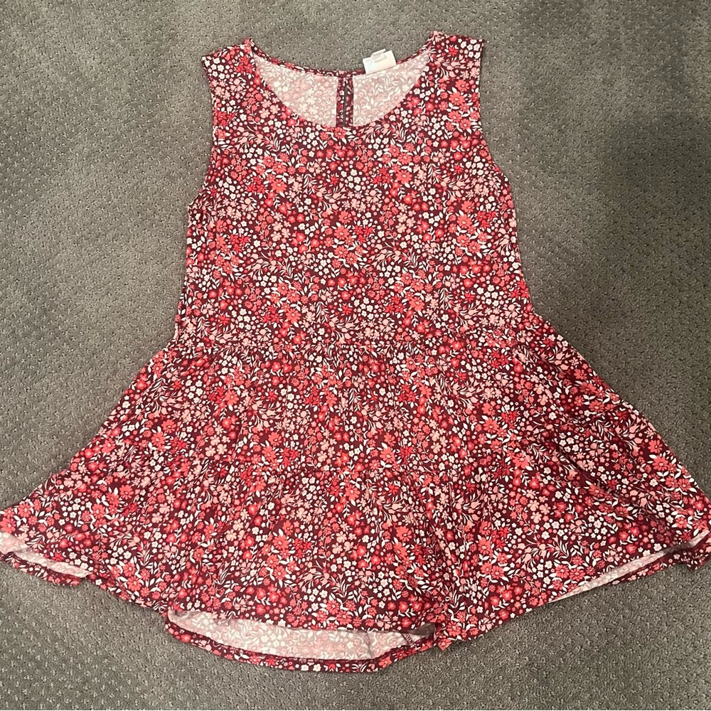 Lularoe Eliana Floral Pink and White Women’s Ruffled Tank Top Size Small